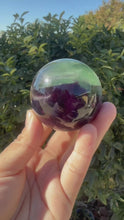 Load and play video in Gallery viewer, Dark purple Green Fluorite Crystal Ball
