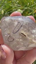 Load and play video in Gallery viewer, Natural Enhydro Quartz w/ Moving Bubble &amp;/or Carbon/Black Inclusions,A458
