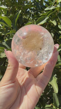 Load and play video in Gallery viewer, Rainbow Clear Quartz Crystal Sphere,Natural Healing Stone Ball,A119

