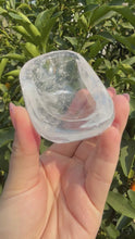 Load and play video in Gallery viewer, Mini Clear Quartz Offering Bowl,Crystal Quartz Altar Bowl,Crystal Tray,B69
