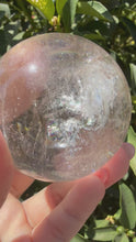Load and play video in Gallery viewer, Rainbow Clear Quartz Crystal Sphere,Natural Healing Stone Ball,A116
