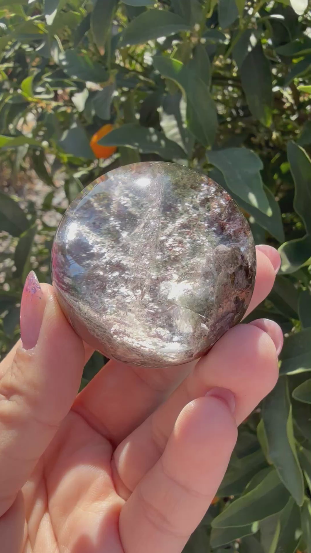 High-Grade Garden Quartz Crystal Sphere – Double-Sided Scenic Crystal Ball