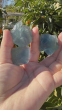 Load and play video in Gallery viewer, 3pcs Fluorite Crystal Rough Bulk,High Quality Blue Fluorite-B
