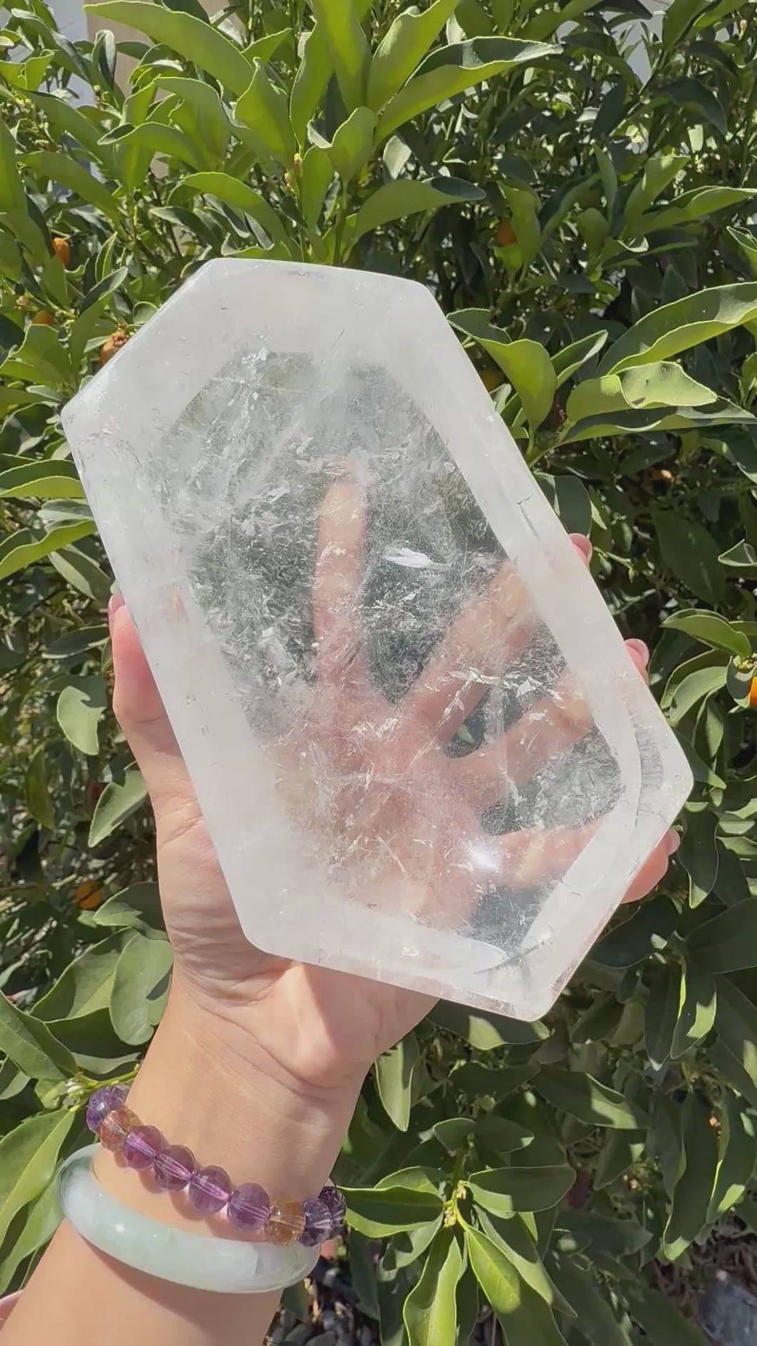 3.5lb Large Clear Quartz Offering Bowl,Crystal Quartz Altar Bowl,B52