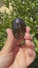 Load and play video in Gallery viewer, Natural Brazil Smoky Quartz Palm Stone / Meditation Palm Stones,A153
