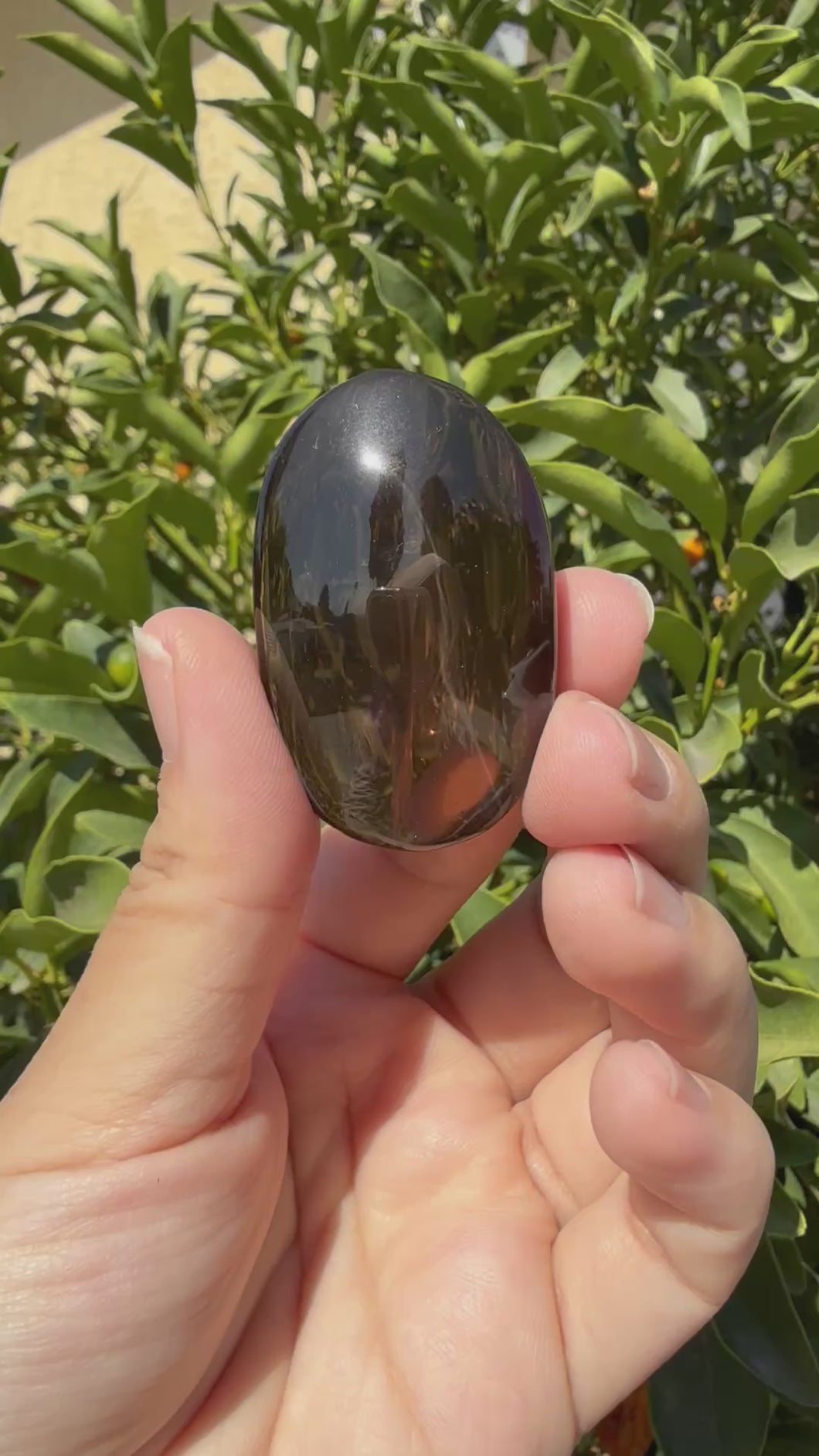 Natural Brazil Smoky Quartz Palm Stone / Meditation Palm Stones,A153