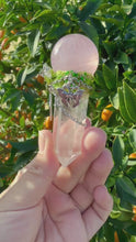 Load and play video in Gallery viewer, Natural Clear Quartz Sceptre,Rose Quartz Crystal,Crystal Sceptre,Crystal Wand
