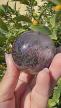Load and play video in Gallery viewer, Scenic Garden Quartz Sphere | Natural Lodolite Included Crystal Orb, A319
