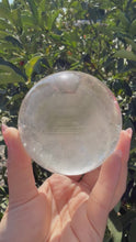 Load and play video in Gallery viewer, Phantom Quartz Crystal Sphere,Clear Quartz with Chevron Phantom Layers, A63
