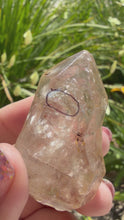 Load and play video in Gallery viewer, Natural Enhydro Quartz w/ Moving Bubble &amp;/or Carbon/Black Inclusions,A447

