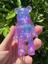 Load and play video in Gallery viewer, Shiny shell glitter purple toy bear Handmade resin sculpture
