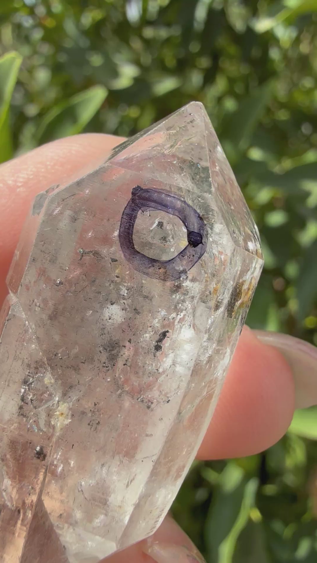 Natural Enhydro Quartz Crystal with Moving Water Bubble,A129