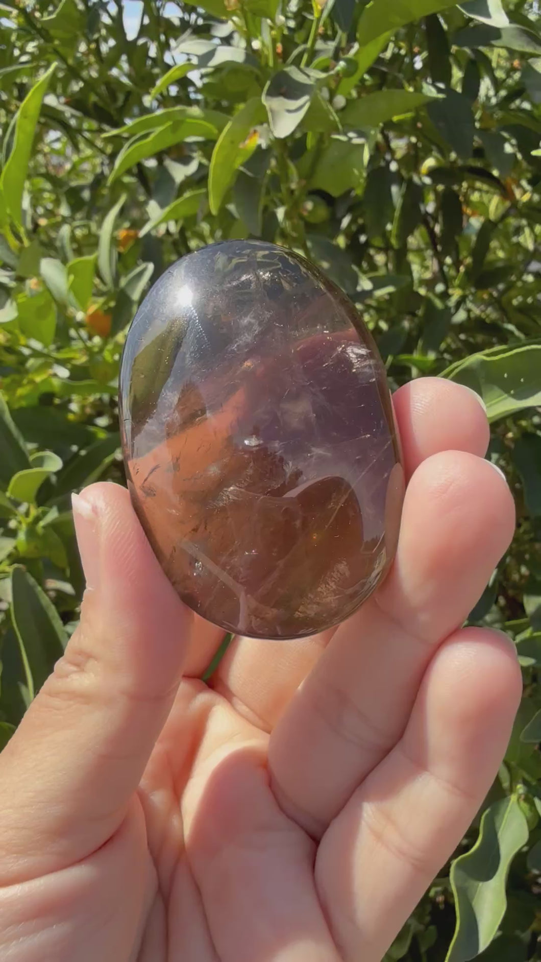 Natural Brazil Smoky Quartz Palm Stone / Meditation Palm Stones,A157