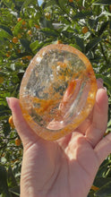 Load and play video in Gallery viewer, Golden Healer Quartz Bowl,Natural Hematoid Quartz Crystal Dish,Crystal Tray,B133
