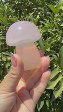 Load and play video in Gallery viewer, Large Natural Light Pink Fluorite Mushroom Crystal | Fluorite Mushroom Sculpture
