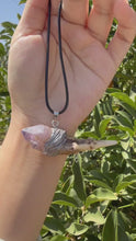 Load and play video in Gallery viewer, Deer Antler Amethyst Crystal Wand Necklace - Handmade Vintage Mystic Pendant
