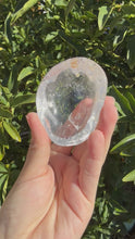 Load and play video in Gallery viewer, Mini Clear Quartz Offering Bowl,Crystal Quartz Altar Bowl,Crystal Tray,B98
