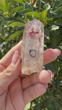 Load and play video in Gallery viewer, Trigonic Enhydro Quartz from Madagascar,Crystal Point with Water Inclusion,A98
