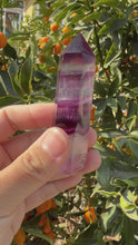 Load and play video in Gallery viewer, A+ Grade Rainbow Fluorite Tower Point A
