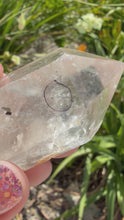 Load and play video in Gallery viewer, Natural Enhydro Quartz w/ Moving Bubble &amp;/or Carbon/Black Inclusions,A455
