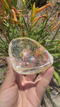 Load and play video in Gallery viewer, Small Golden Healer Quartz Bowl,Crystal Quartz Altar Bowl,Crystal Tray,B160
