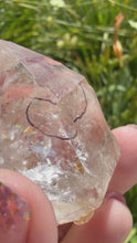 Load and play video in Gallery viewer, Natural Enhydro Quartz w/ Moving Bubble &amp;/or Carbon/Black Inclusions,A450
