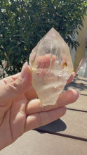 Load and play video in Gallery viewer, Himalayan Quartz Crystal Point from India on Handcrafted Wooden Base,A124
