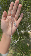Load and play video in Gallery viewer, Designer Labradorite Crystal Phone Charm, Natural Pearl Beaded Wrist Strap,P2
