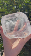 Load and play video in Gallery viewer, Large Clear Quartz Offering Bowl,Crystal Quartz Altar Bowl,Crystal Tray,B47
