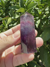 Load and play video in Gallery viewer, Rainbow Fluorite Crystal Tower Point,Fluorite Tower
