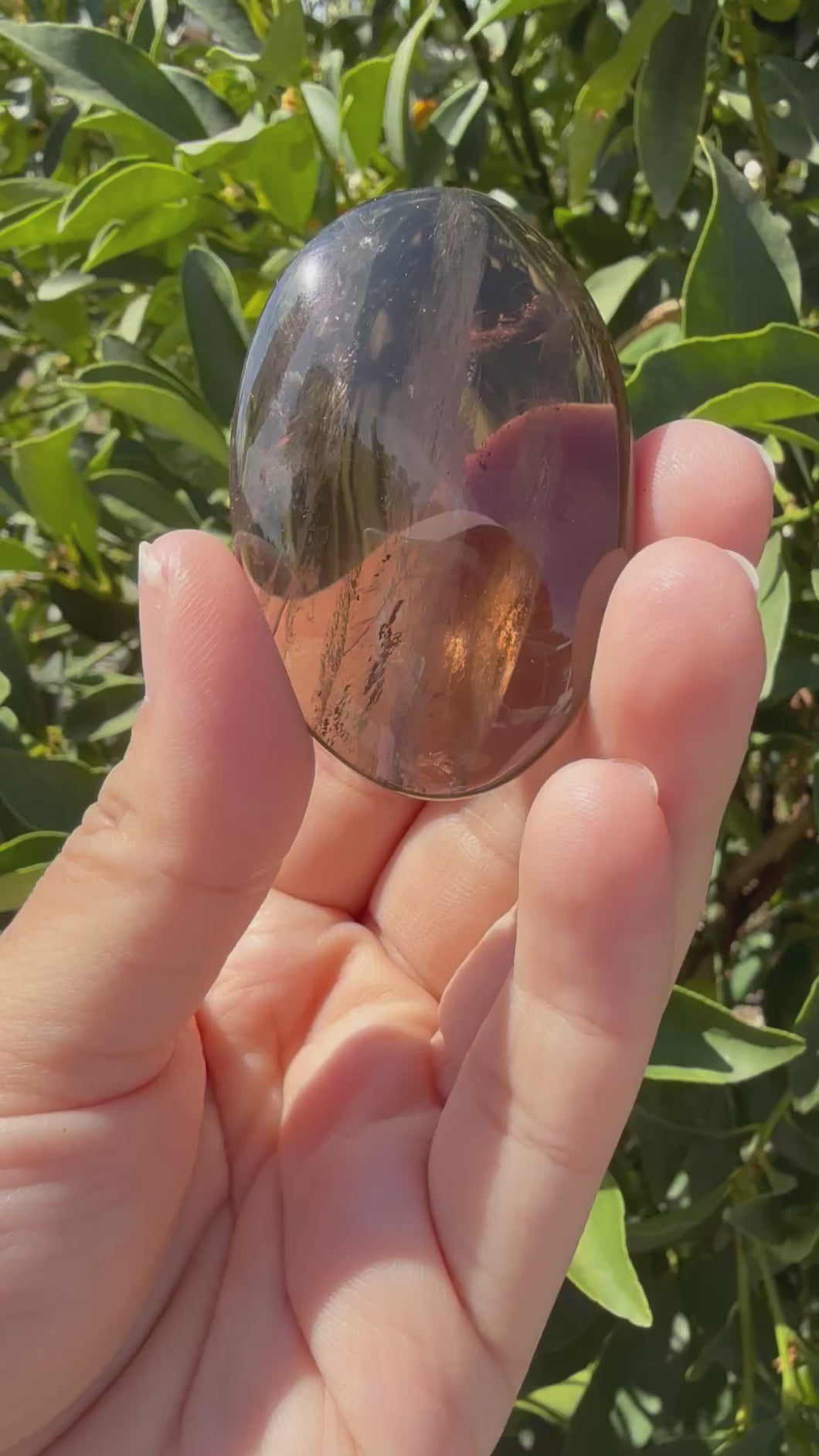 Natural Brazil Smoky Quartz Palm Stone / Meditation Palm Stones,A155