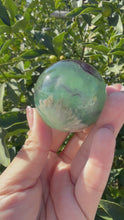 Load and play video in Gallery viewer, Natural Feather Fluorite Sphere,Snowflake Quartz Crystal Fluorite Ball,A217
