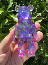 Load and play video in Gallery viewer, Shiny purple Yellow toy bear Handmade resin sculpture
