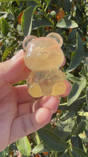 Load and play video in Gallery viewer, Natural yellow Candy Fluorite Flower Bear Carving
