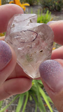 Load and play video in Gallery viewer, Natural Enhydro Quartz w/ Moving Bubble &amp;/or Carbon/Black Inclusions,A471

