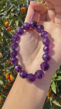 Load and play video in Gallery viewer, Geometric Micro Faceted Hard Cut Uruguayan Amethyst Bracelet
