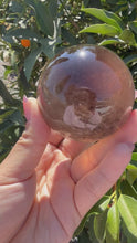 Load and play video in Gallery viewer, Natural Smoky Garden Quartz Sphere – Healing Crystal Ball for Meditation-A44
