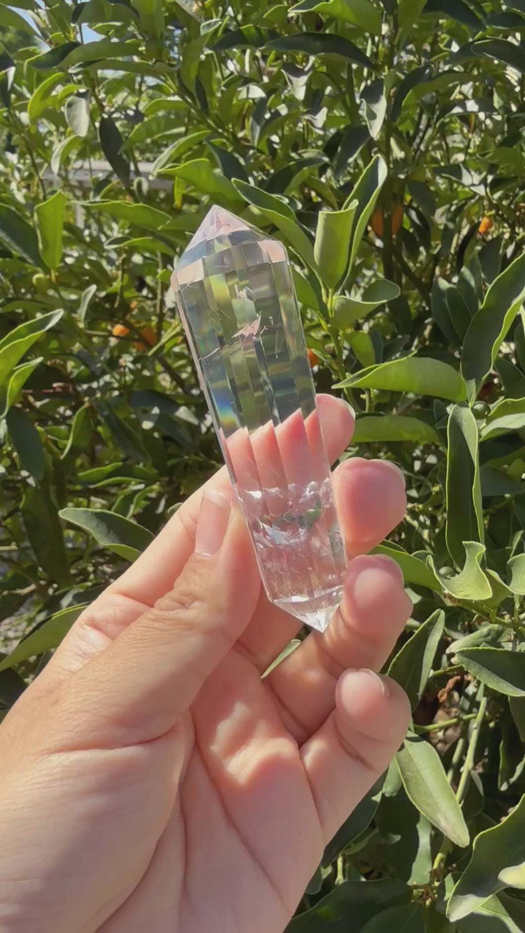 12-Sided Clear Quartz Point,Double Terminated Quartz,Vogel Cut Crystal,A164