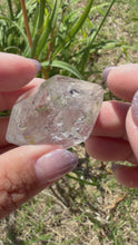 Load and play video in Gallery viewer, Natural Enhydro Quartz w/ Moving Bubble &amp;/or Carbon/Black Inclusions,A484
