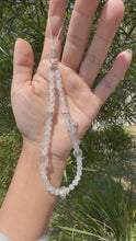 Load and play video in Gallery viewer, Natural Moonstone Beaded Wrist Strap, White Labradorite Crystal Phone Charm
