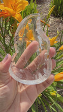 Load and play video in Gallery viewer, No perfect On Sale!Natural Clear Quartz Gourd Flame Dish,Crystal Tray,B154
