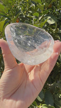 Load and play video in Gallery viewer, Clear Quartz Offering Bowl,Crystal Quartz Altar Bowl,Crystal Tray,B84
