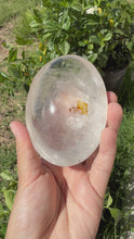 Load and play video in Gallery viewer, Natural Clear Quartz Palm Stone Healing Crystal Polished With Inclusions,A340
