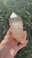 Load and play video in Gallery viewer, Large Natural Clear Quartz Crystal Point, Raw White Quartz Tower, A76
