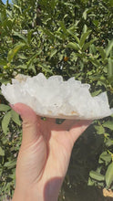 Load and play video in Gallery viewer, Himalayan Quartz Cluster 609g,Pakistan Mountain Quartz Healing Stone,A89
