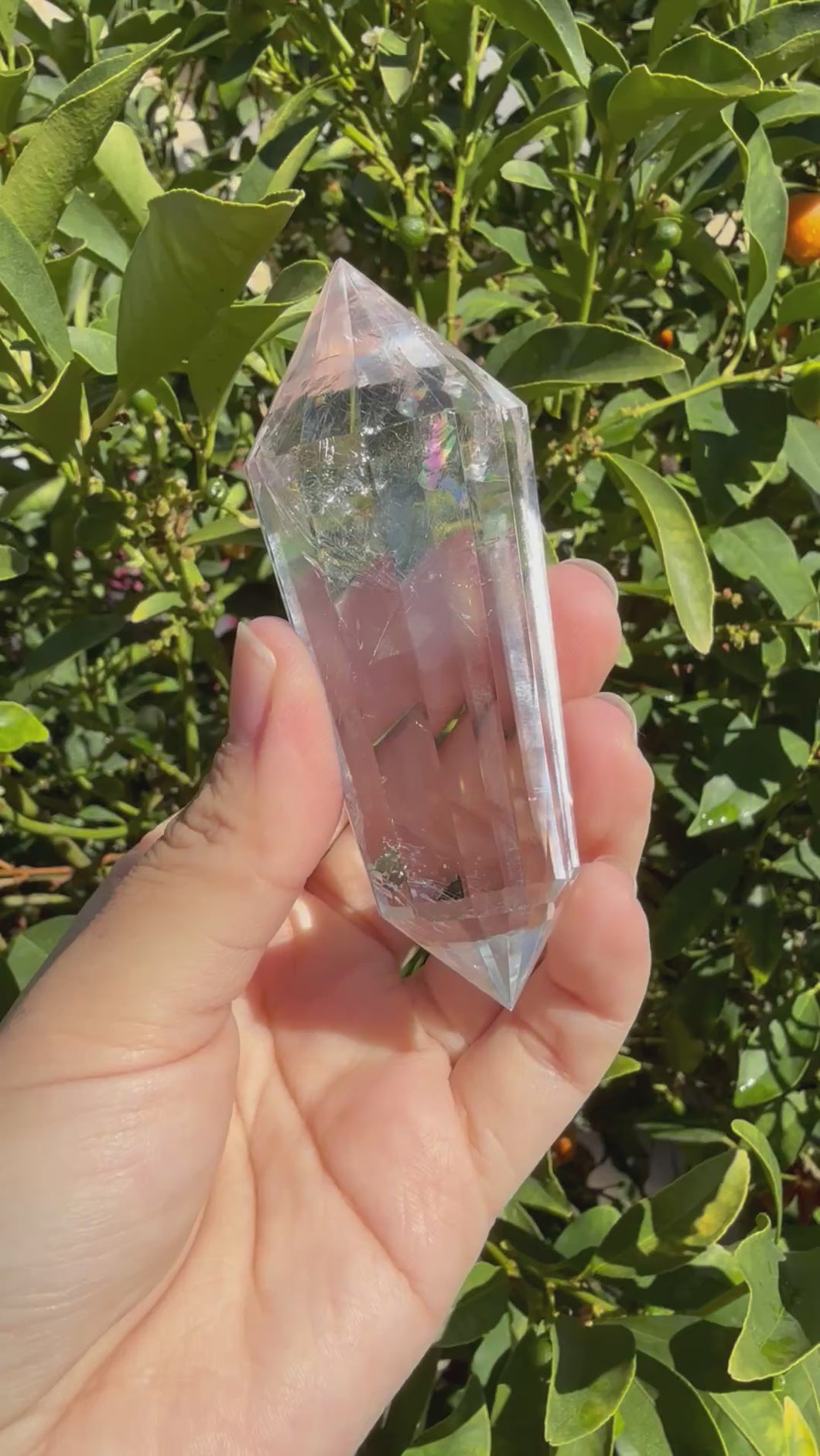 12-Sided Clear Quartz Point,Double Terminated Quartz,Vogel Cut Crystal,A171