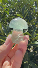 Load and play video in Gallery viewer, Small Green Fluorite Mushroom Carving-Fluorite Gemstone Mushroom,A140
