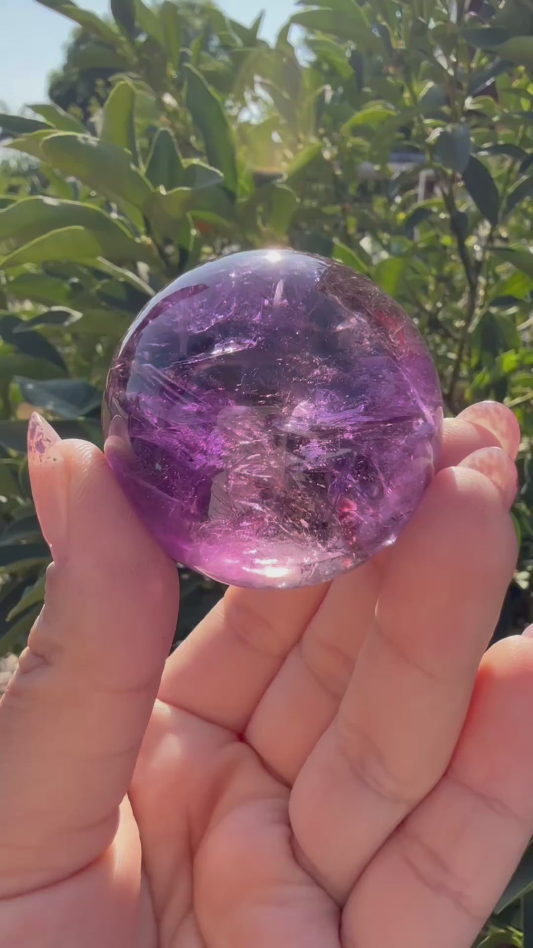 Chevron Amethyst Sphere with Goethite Inclusions,Davis Effect, A70
