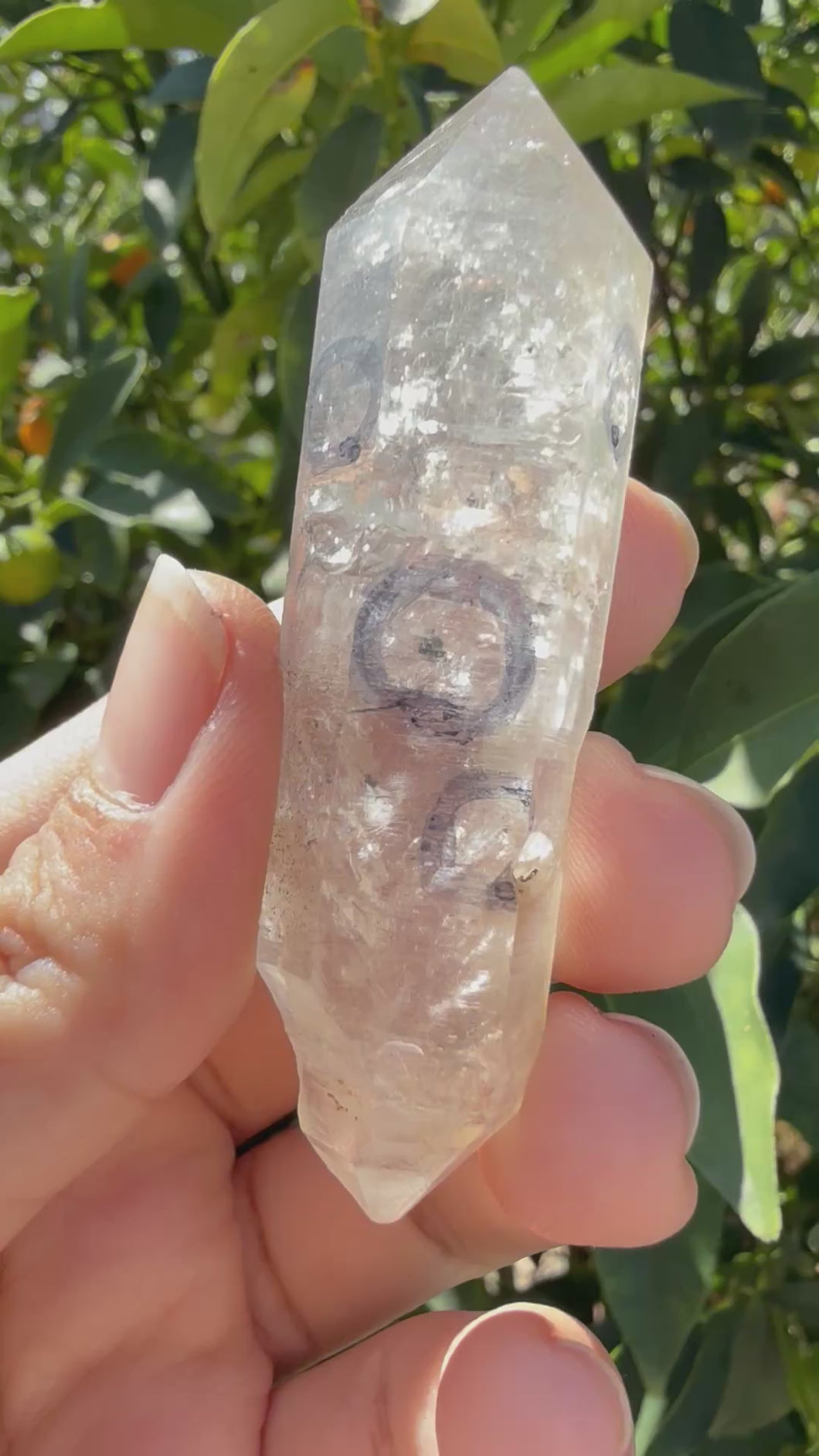 Natural Enhydro Quartz Crystal with Moving Water Bubble,A185