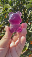 Load and play video in Gallery viewer, No prefect On Sale!Natural Pink Candy Fluorite Geometric Bear Carving
